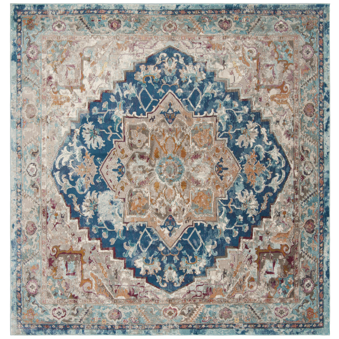 SAFAVIEH Aria Collection ARA119B Blue / Beige Rug Image 6