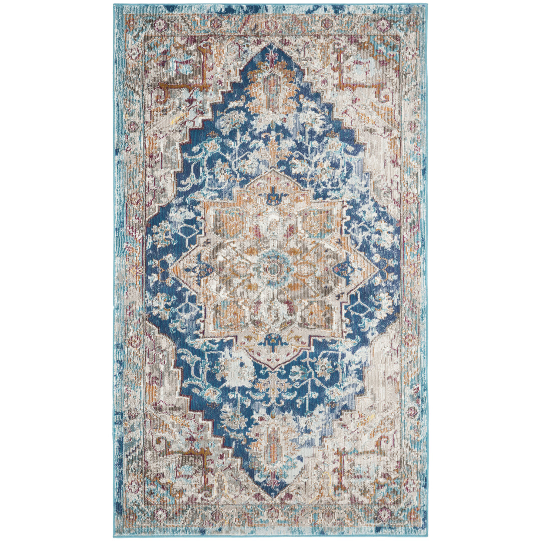 SAFAVIEH Aria Collection ARA119B Blue / Beige Rug Image 1