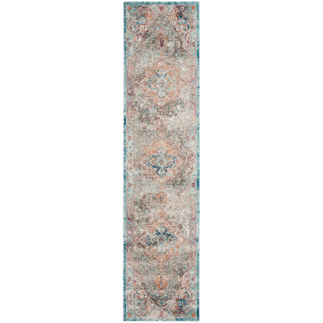 SAFAVIEH Aria Collection ARA119E Beige / Blue Rug Image 5