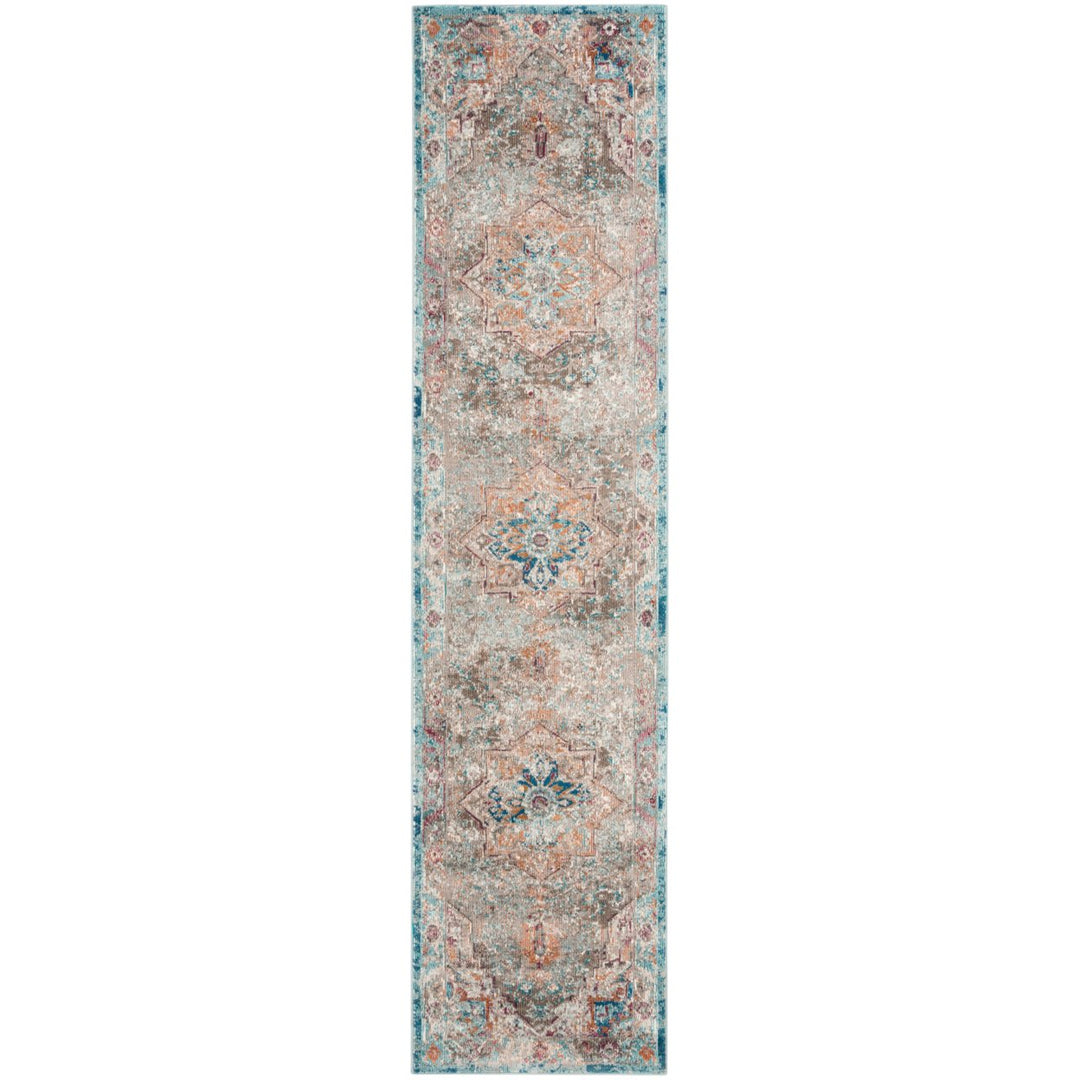 SAFAVIEH Aria Collection ARA119E Beige / Blue Rug Image 1