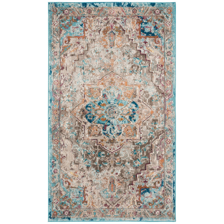 SAFAVIEH Aria Collection ARA119E Beige / Blue Rug Image 8