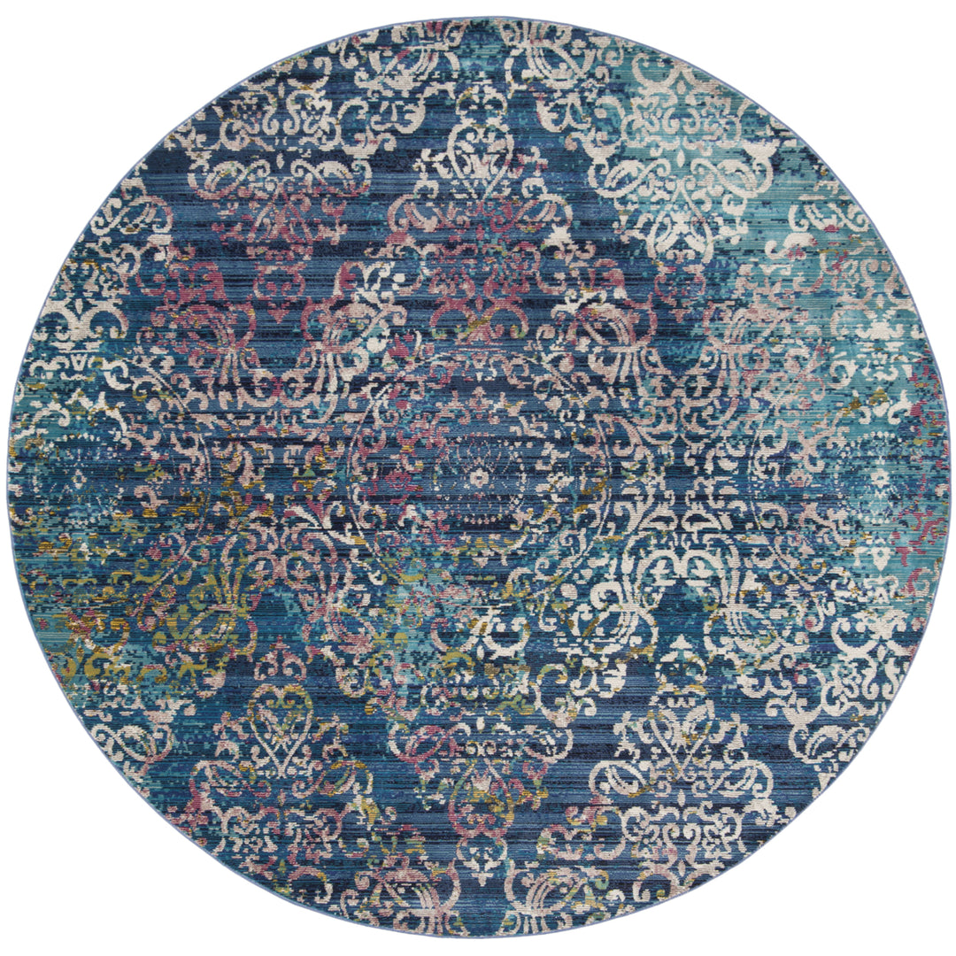 SAFAVIEH Aria Collection ARA128B Blue / Multi Rug Image 4