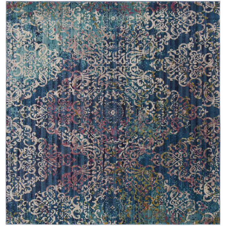 SAFAVIEH Aria Collection ARA128B Blue / Multi Rug Image 6