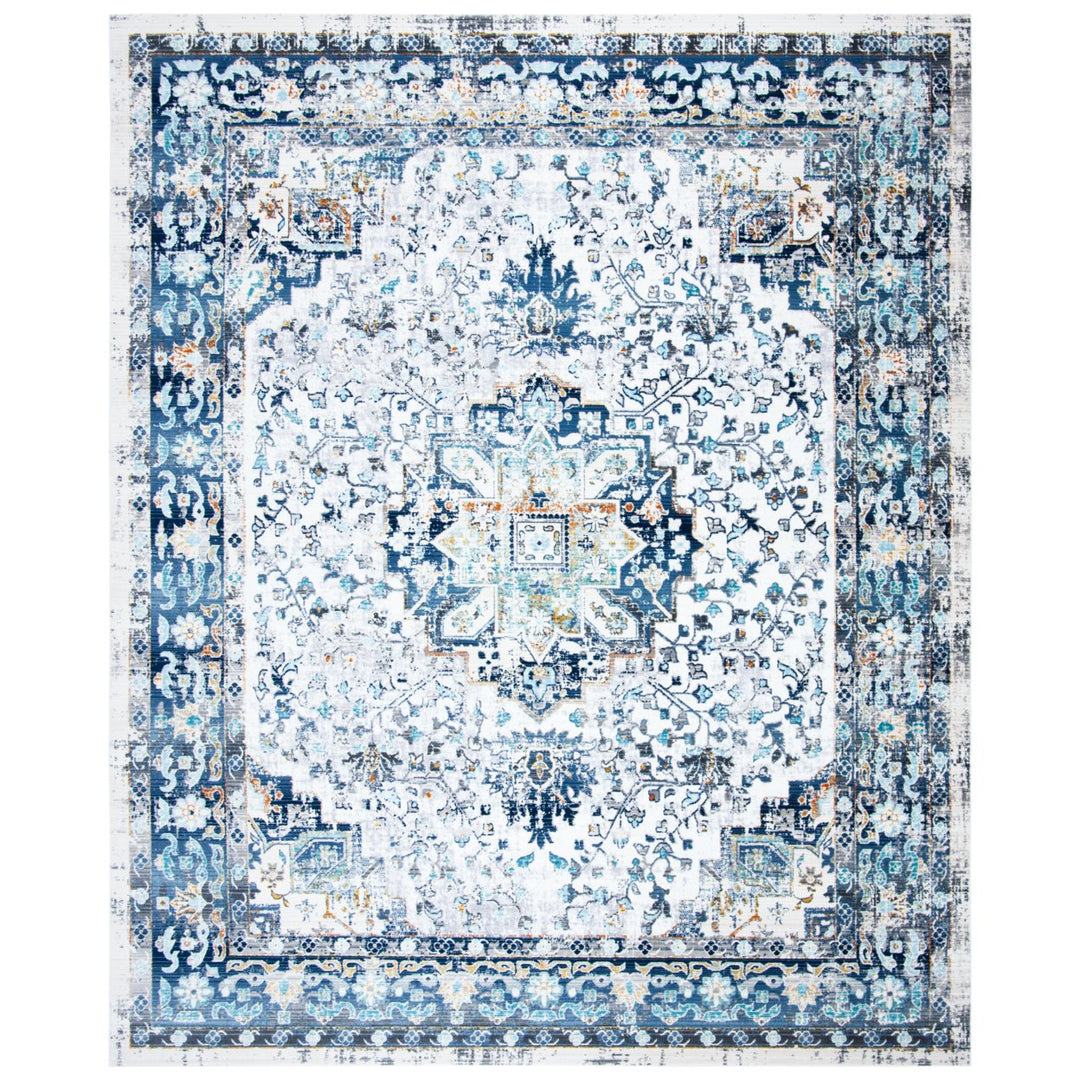 SAFAVIEH Aria Collection ARA711A Ivory / Navy Rug Image 1