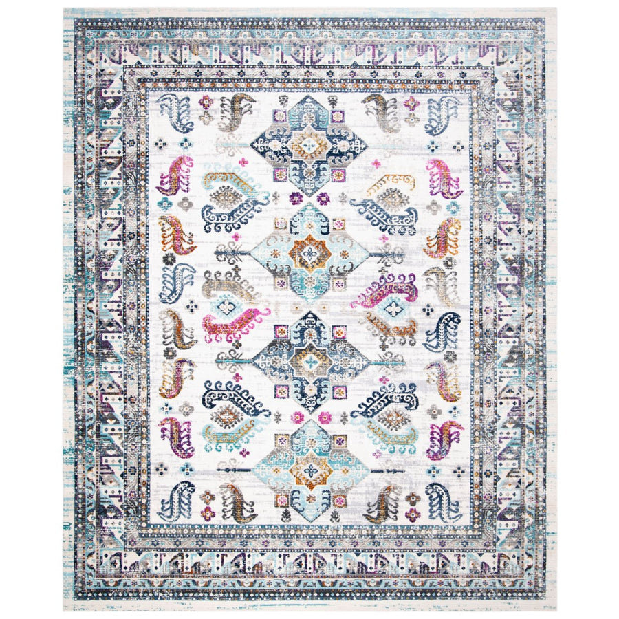 SAFAVIEH Aria Collection ARA713J Aqua / Grey Rug Image 1