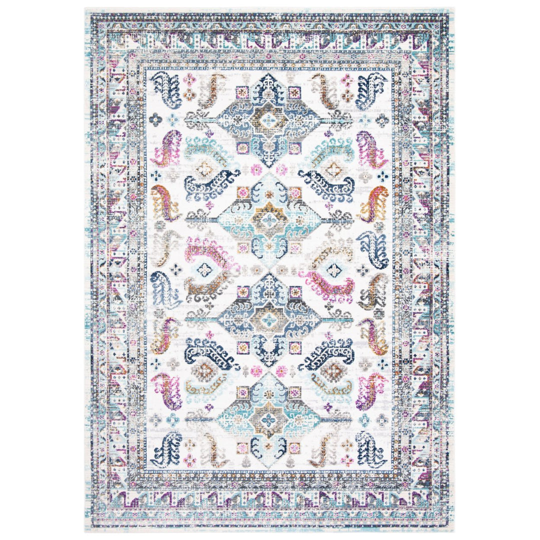 SAFAVIEH Aria Collection ARA713J Aqua / Grey Rug Image 1