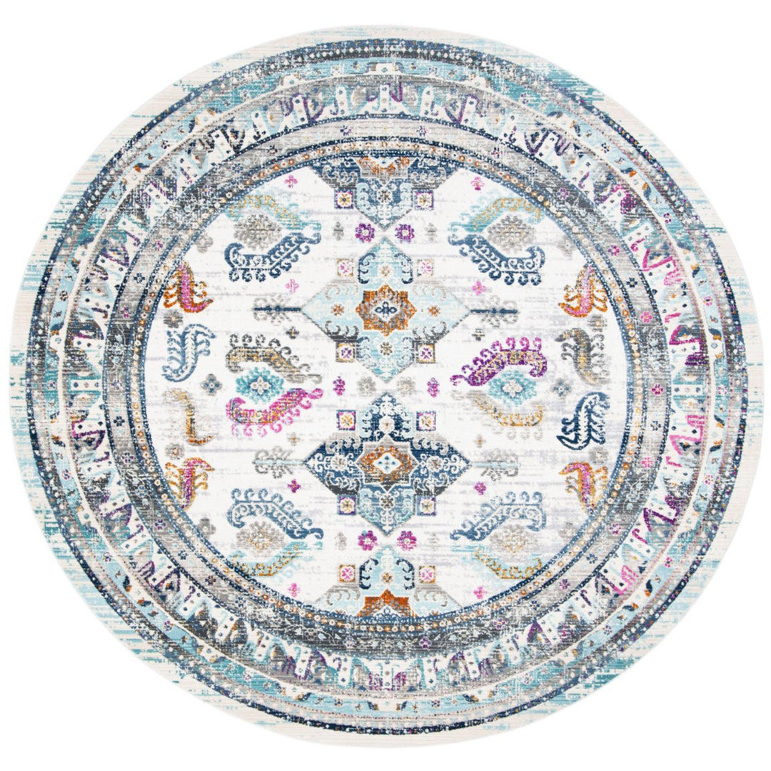 SAFAVIEH Aria Collection ARA713J Aqua / Grey Rug Image 10