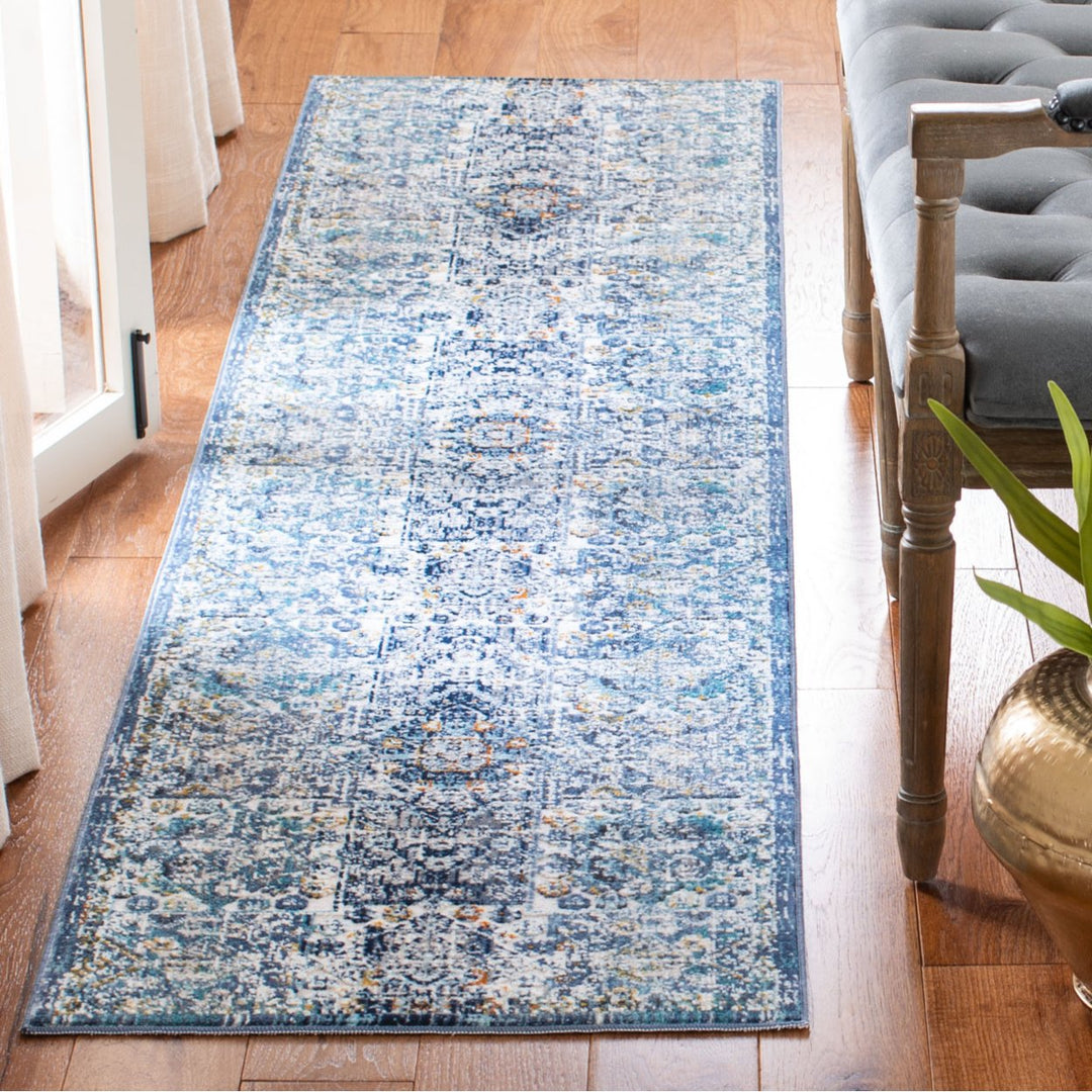 SAFAVIEH Aria Collection ARA745A Ivory / Navy Rug Image 9