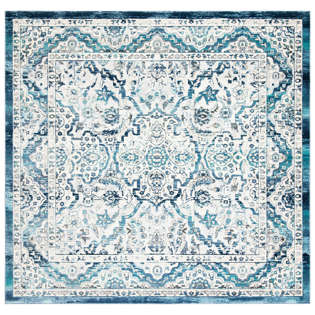 SAFAVIEH Aria Collection ARA770A Ivory / Navy Rug Image 6