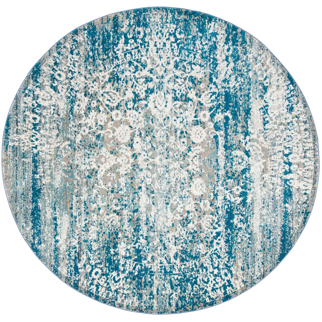 SAFAVIEH Aria Collection ARA156B Blue / Creme Rug Image 4