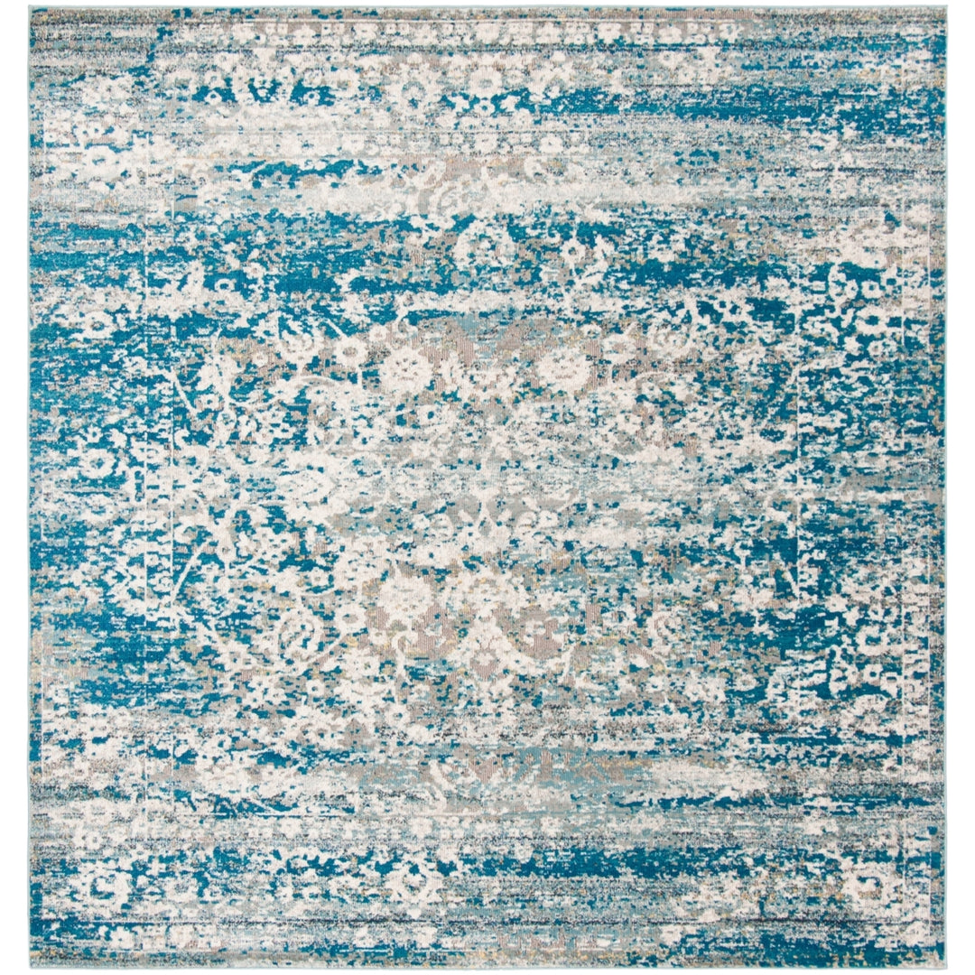 SAFAVIEH Aria Collection ARA156B Blue / Creme Rug Image 6