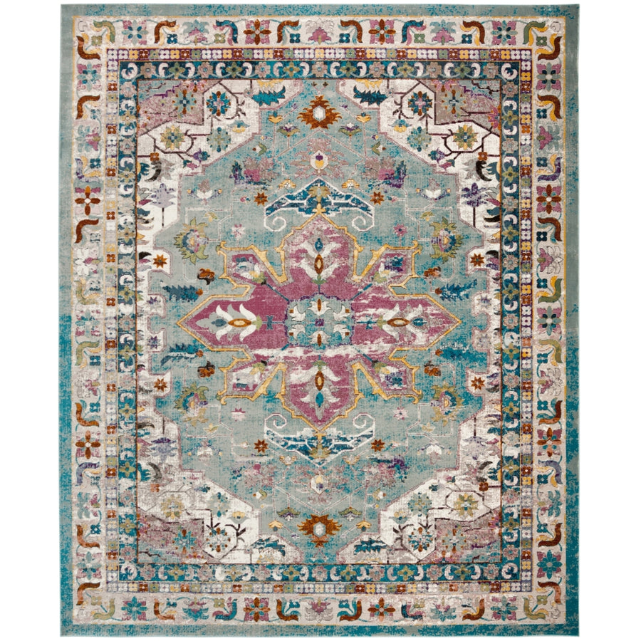 SAFAVIEH Aria Collection ARA160G Green / Creme Rug Image 1