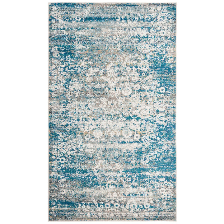 SAFAVIEH Aria Collection ARA156B Blue / Creme Rug Image 1