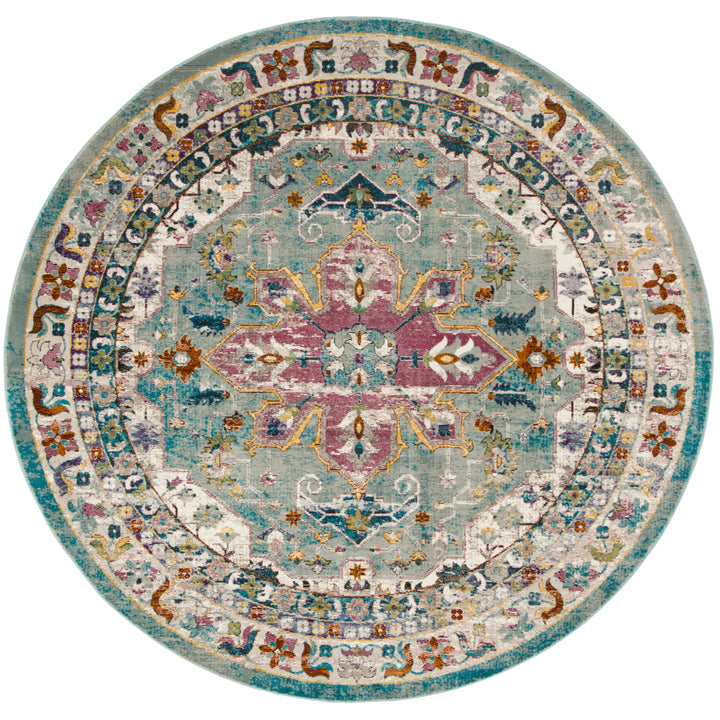 SAFAVIEH Aria Collection ARA160G Green / Creme Rug Image 4