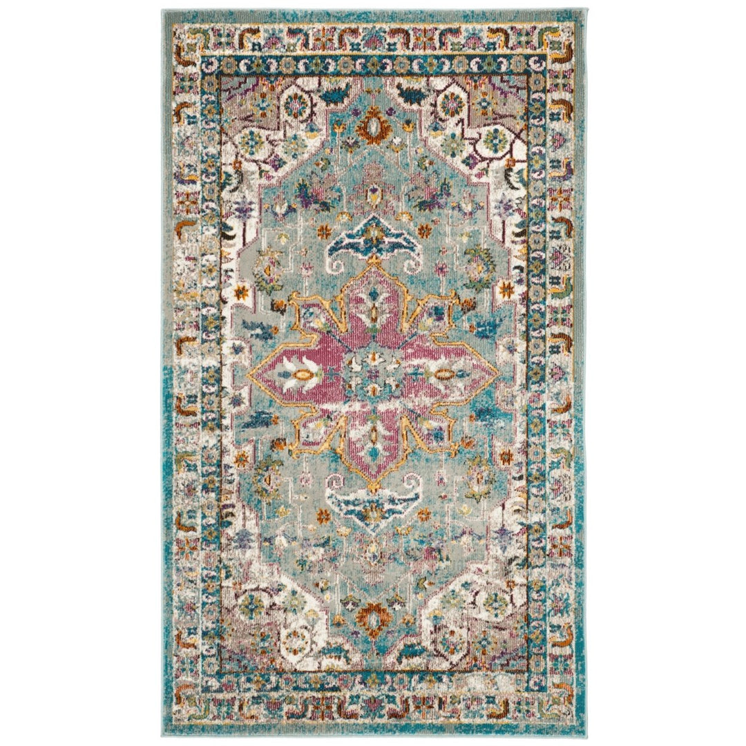 SAFAVIEH Aria Collection ARA160G Green / Creme Rug Image 1