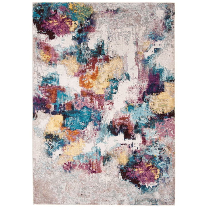 SAFAVIEH Aria Collection ARA165F Grey / Wine Rug Image 1