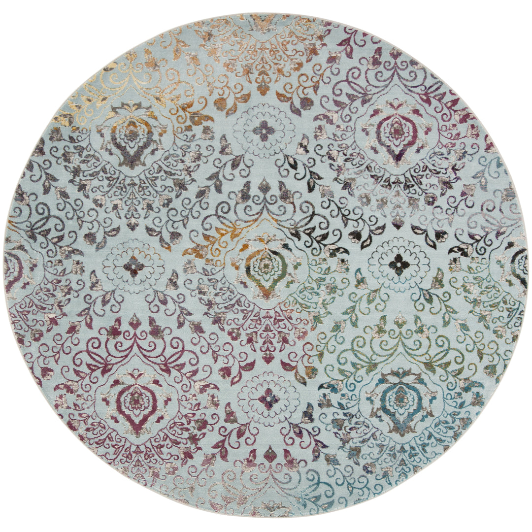 SAFAVIEH Aria Collection ARA172B Blue / Multi Rug Image 4