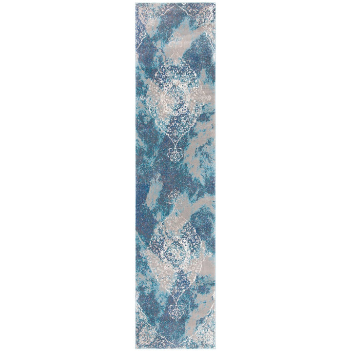 SAFAVIEH Aria Collection ARA187M Light Blue / Ivory Rug Image 1