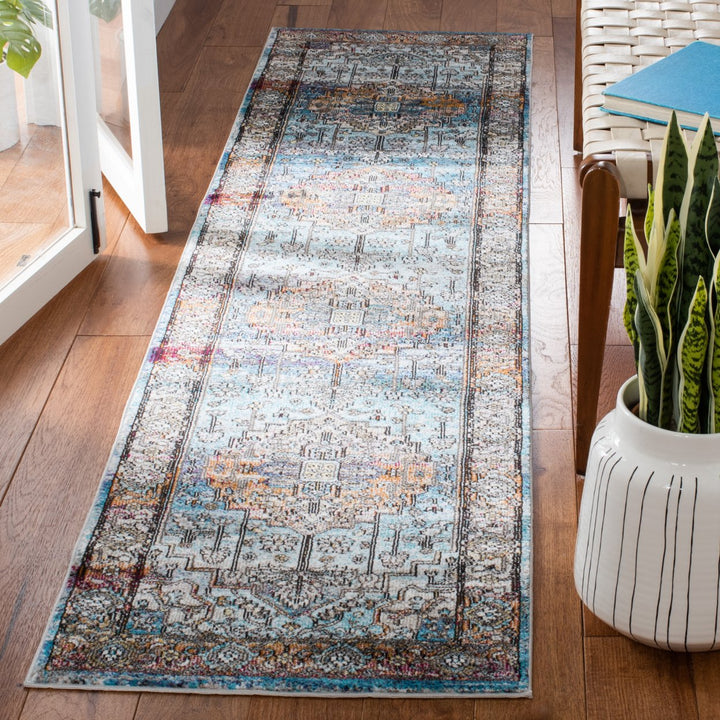 SAFAVIEH Aria ARA191K Turquoise / Light Orange Rug Image 3