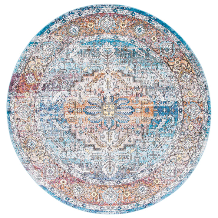 SAFAVIEH Aria ARA191K Turquoise / Light Orange Rug Image 4