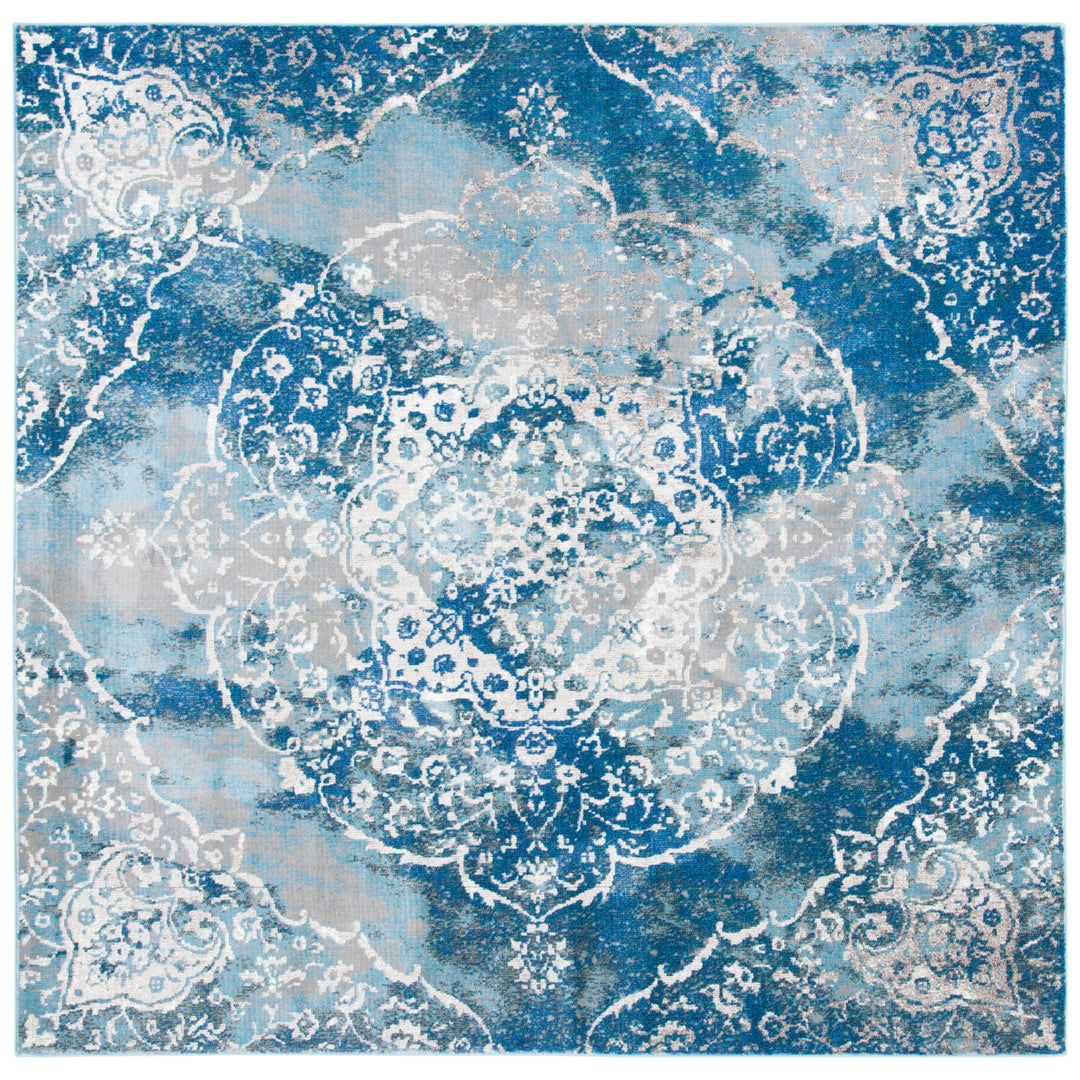 SAFAVIEH Aria Collection ARA187M Light Blue / Ivory Rug Image 6