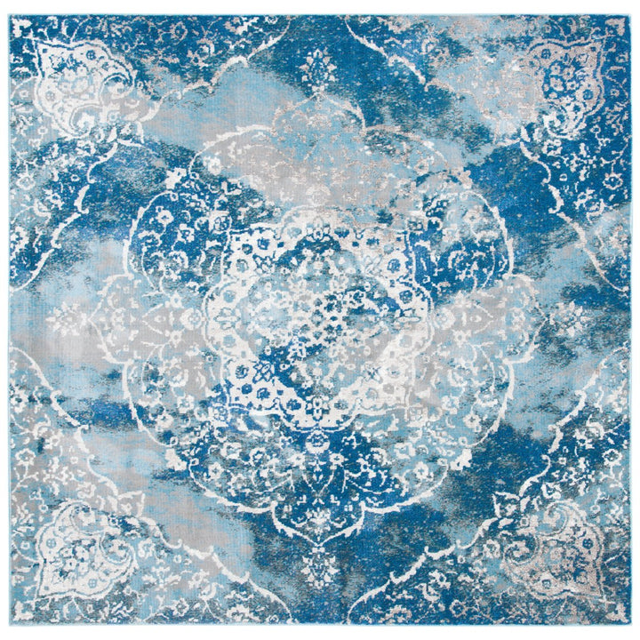 SAFAVIEH Aria Collection ARA187M Light Blue / Ivory Rug Image 1