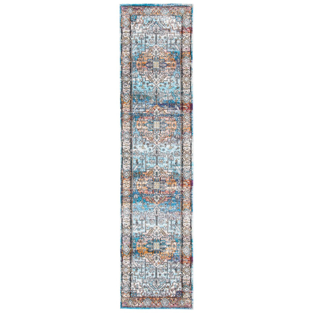 SAFAVIEH Aria ARA191K Turquoise / Light Orange Rug Image 5