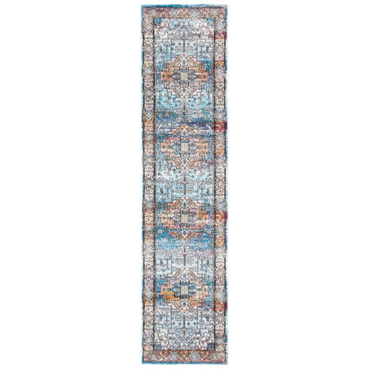 SAFAVIEH Aria ARA191K Turquoise / Light Orange Rug Image 5