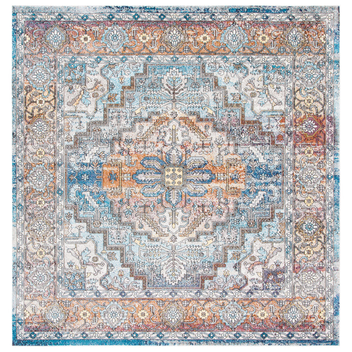 SAFAVIEH Aria ARA191K Turquoise / Light Orange Rug Image 6