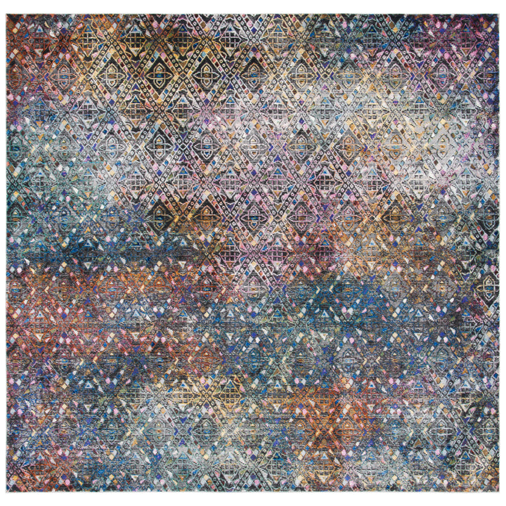 SAFAVIEH Aria Collection ARA203M Blue / Ivory Rug Image 6