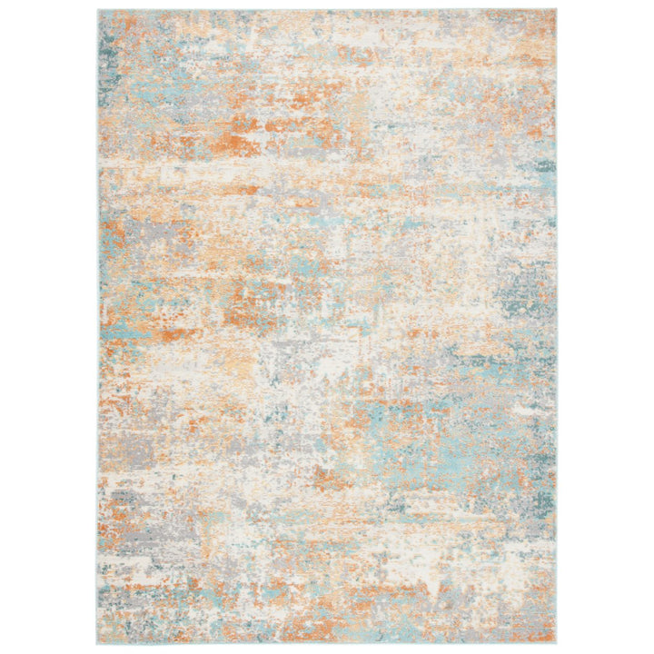 SAFAVIEH Aria Collection ARA566J Ivory / Aqua Rug Image 1