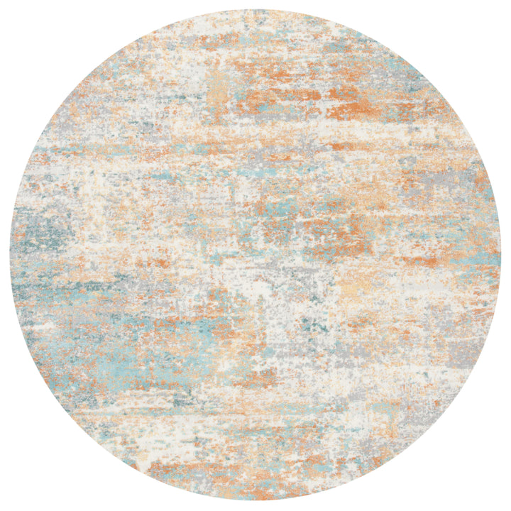 SAFAVIEH Aria Collection ARA566J Ivory / Aqua Rug Image 4