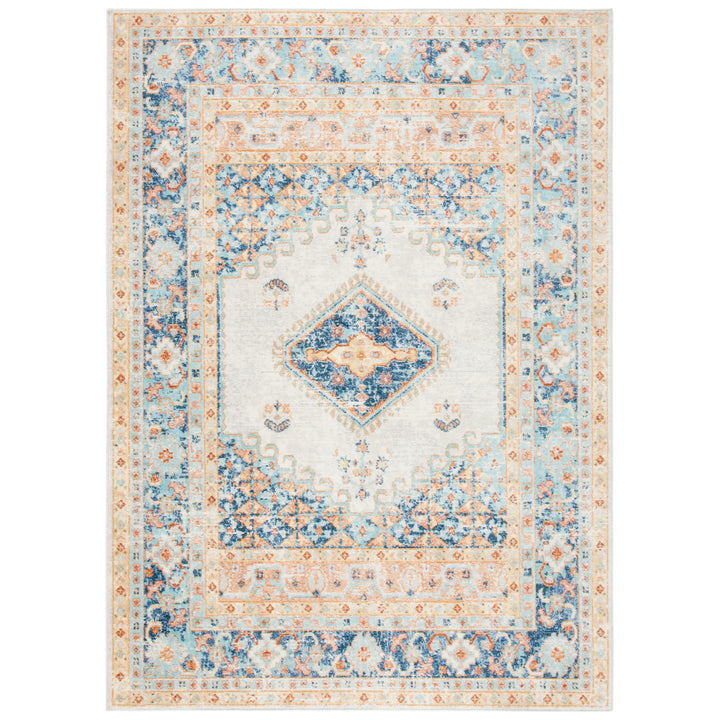 SAFAVIEH Aria Collection ARA572N Ivory / Navy Rug Image 1