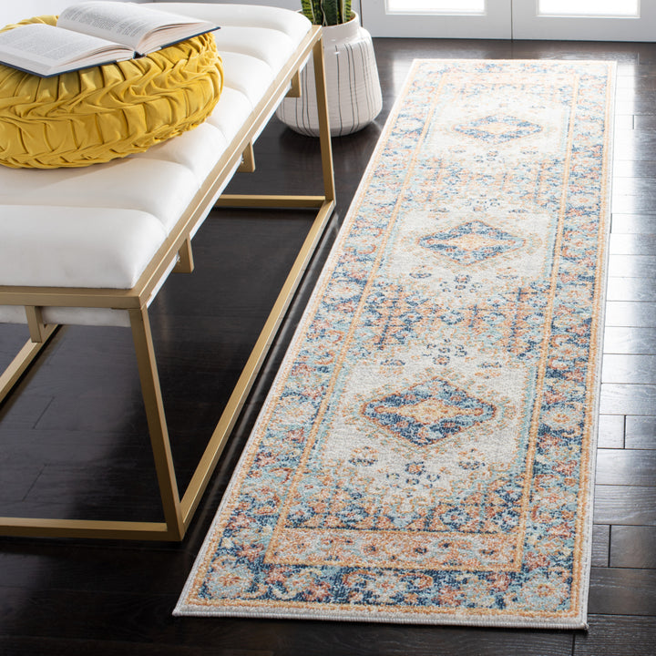 SAFAVIEH Aria Collection ARA572N Ivory / Navy Rug Image 3