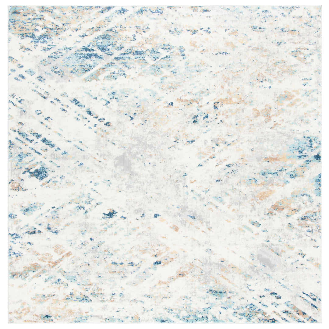 SAFAVIEH Aria Collection ARA567A Ivory / Blue Rug Image 6