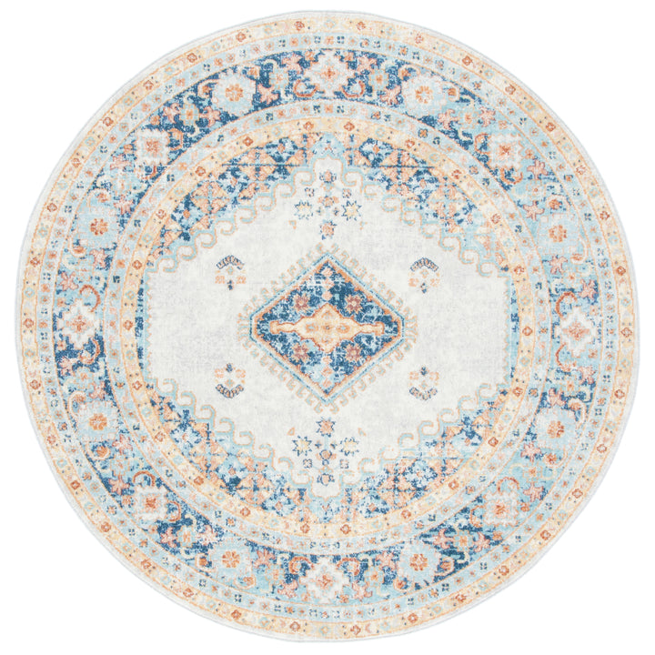 SAFAVIEH Aria Collection ARA572N Ivory / Navy Rug Image 4