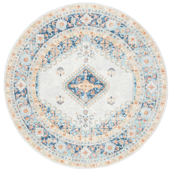 SAFAVIEH Aria Collection ARA572N Ivory / Navy Rug Image 1