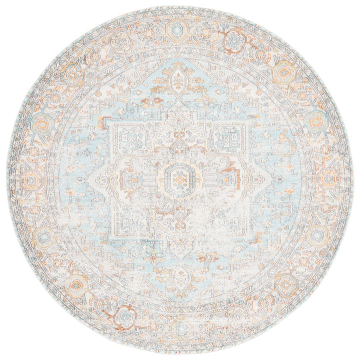 SAFAVIEH Aria Collection ARA580J Aqua / Beige Rug Image 4