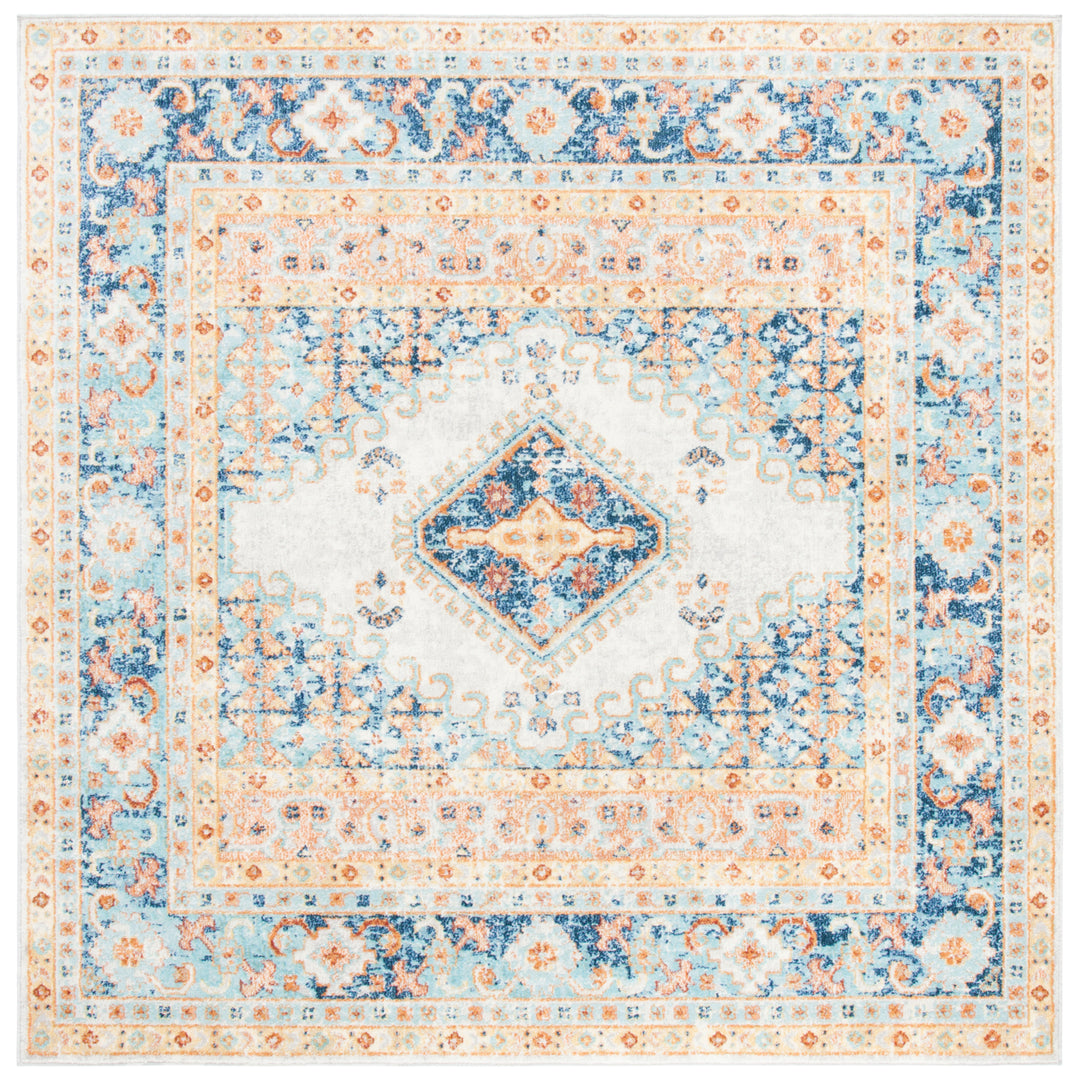 SAFAVIEH Aria Collection ARA572N Ivory / Navy Rug Image 6