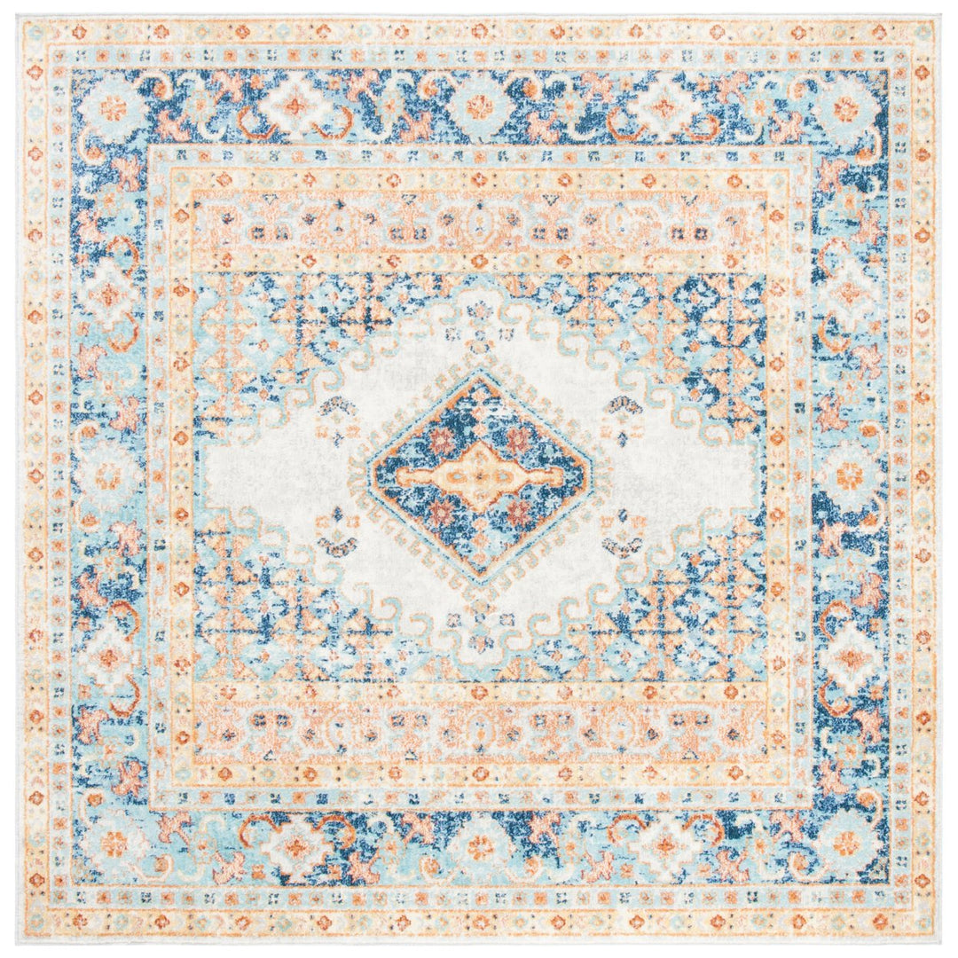 SAFAVIEH Aria Collection ARA572N Ivory / Navy Rug Image 1