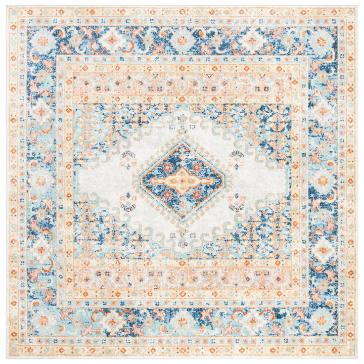 SAFAVIEH Aria Collection ARA572N Ivory / Navy Rug Image 1