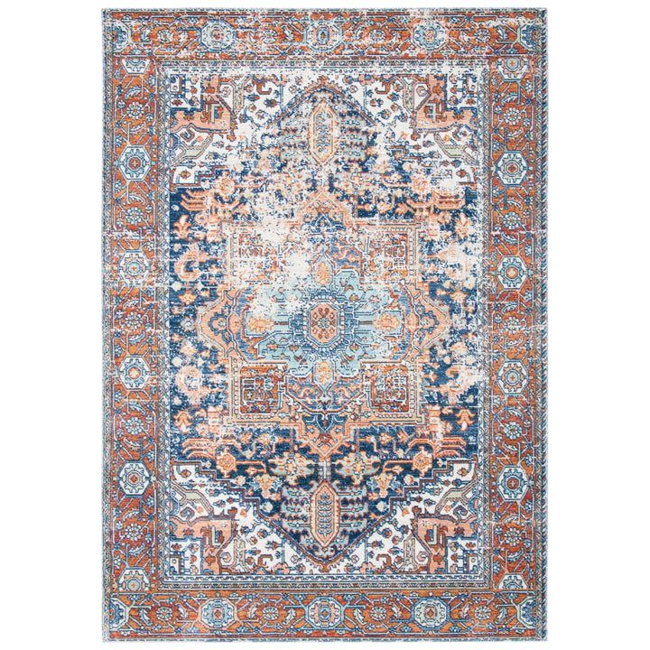 SAFAVIEH Aria Collection ARA580N Navy / Rust Rug Image 1