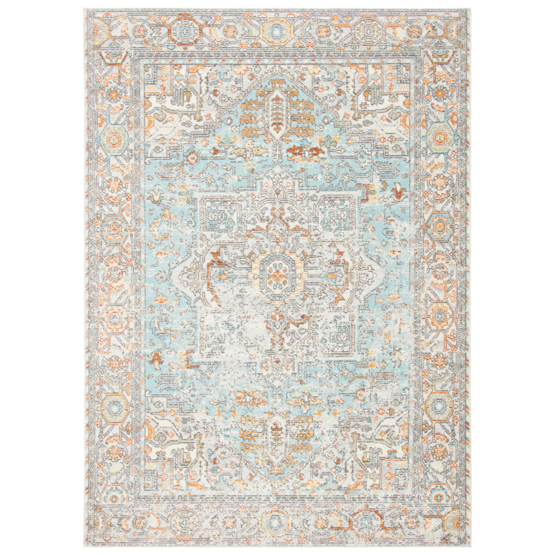 SAFAVIEH Aria Collection ARA580J Aqua / Beige Rug Image 10