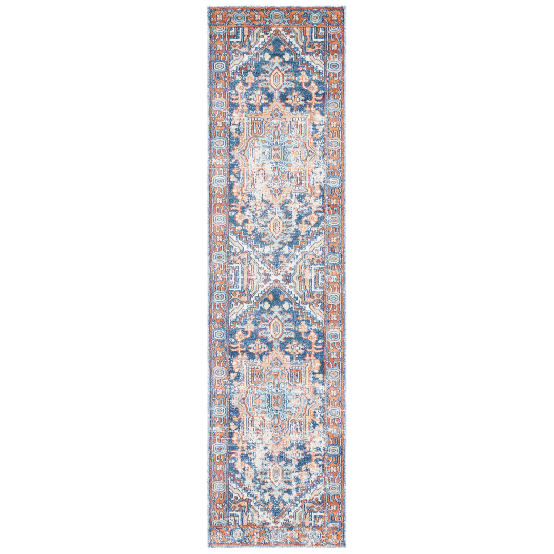 SAFAVIEH Aria Collection ARA580N Navy / Rust Rug Image 5