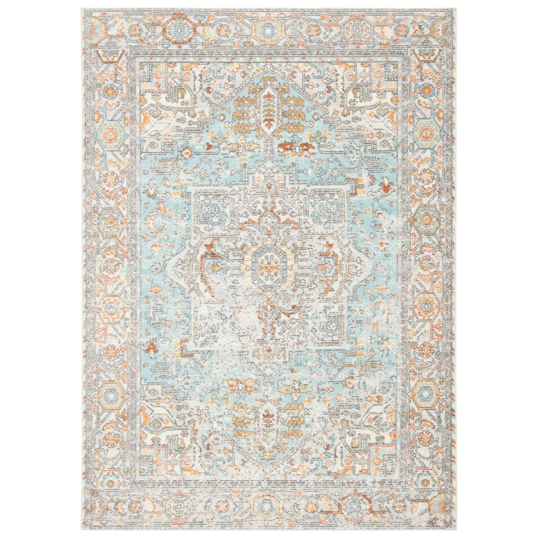 SAFAVIEH Aria Collection ARA580J Aqua / Beige Rug Image 1