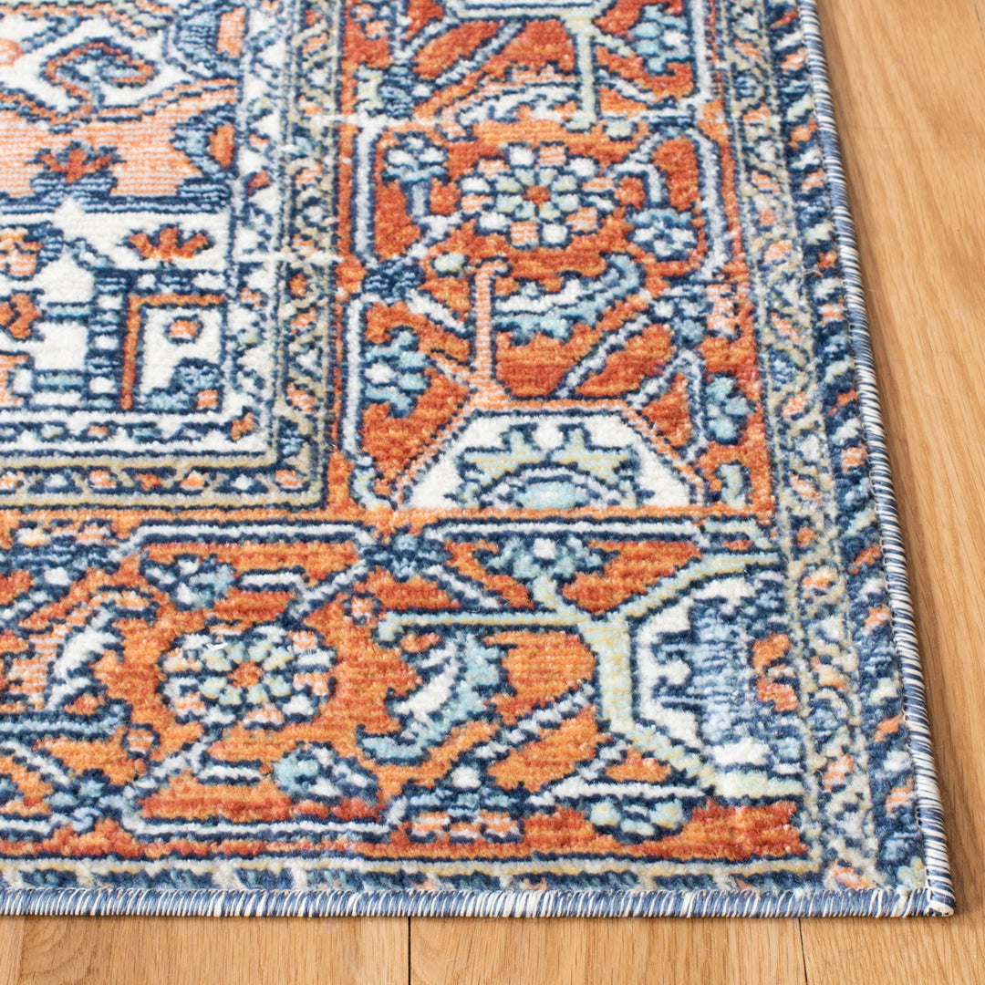 SAFAVIEH Aria Collection ARA580N Navy / Rust Rug Image 7