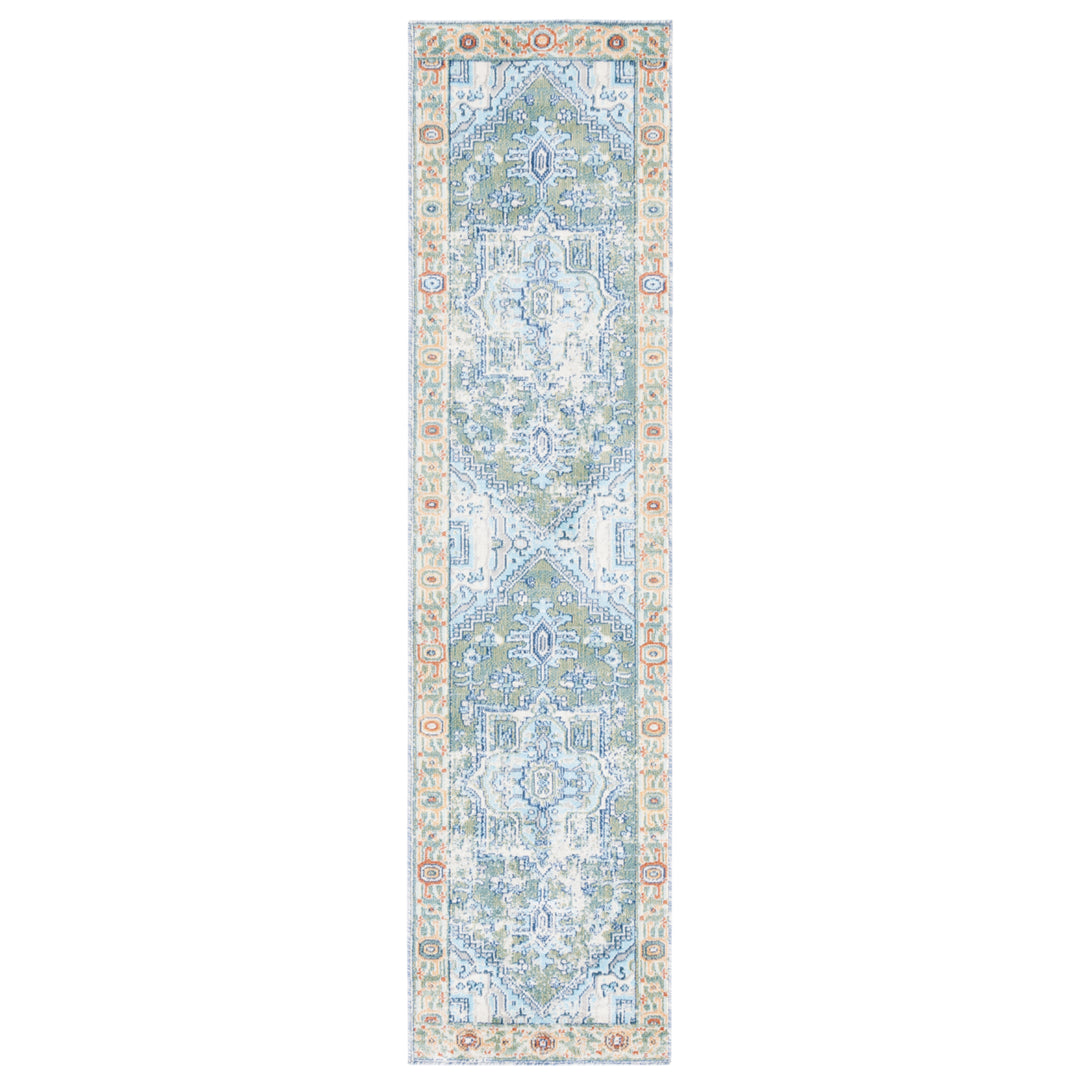 SAFAVIEH Aria Collection ARA580Y Green / Blue Rug Image 5