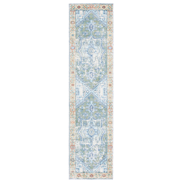 SAFAVIEH Aria Collection ARA580Y Green / Blue Rug Image 5