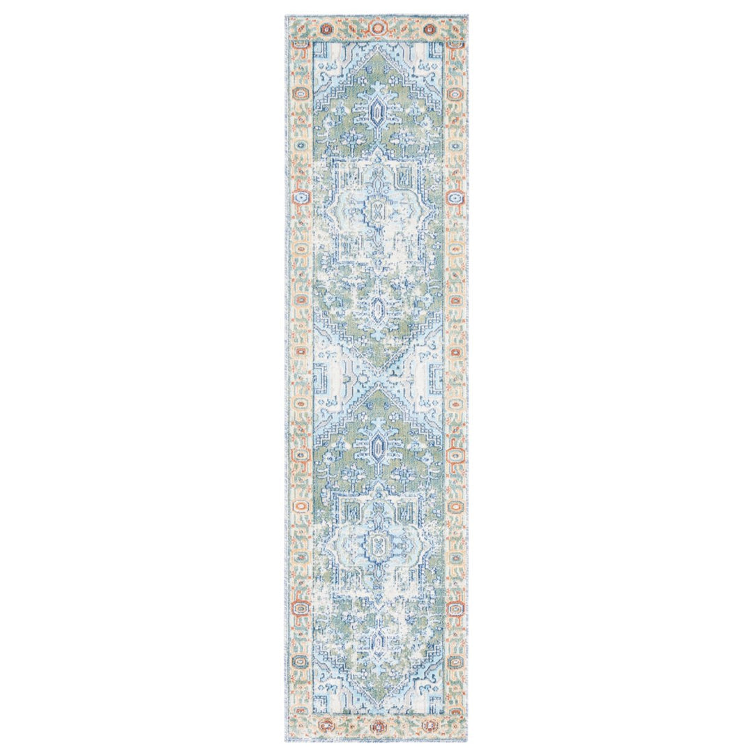 SAFAVIEH Aria Collection ARA580Y Green / Blue Rug Image 1