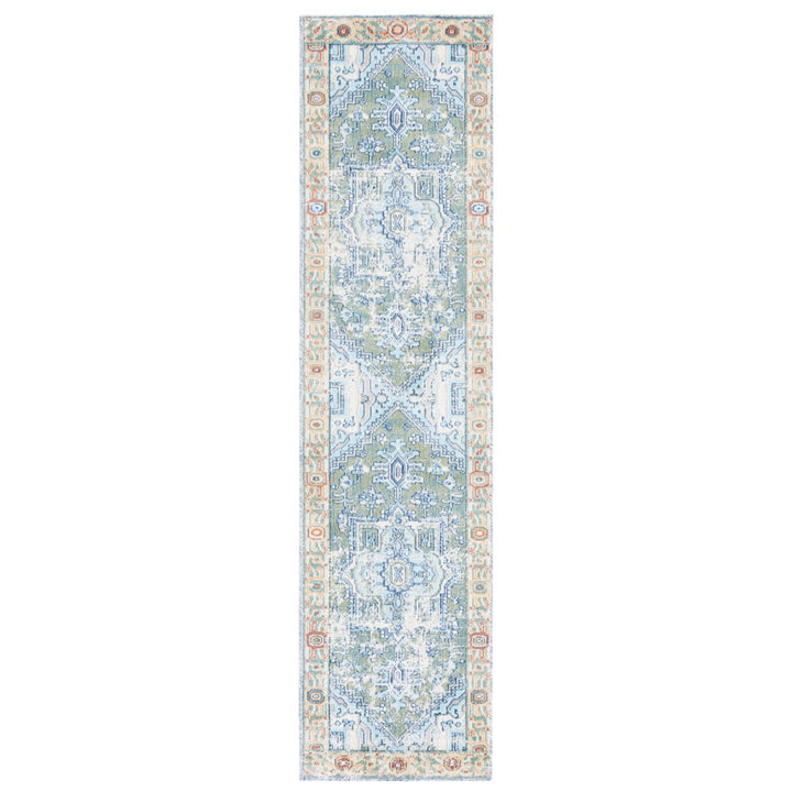 SAFAVIEH Aria Collection ARA580Y Green / Blue Rug Image 1